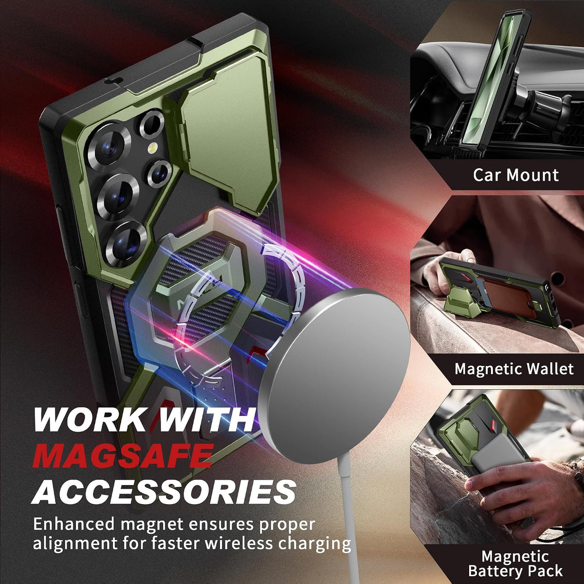 Galaxy S25 Ultra Magnetic Stand Case with Privacy Screen Protector