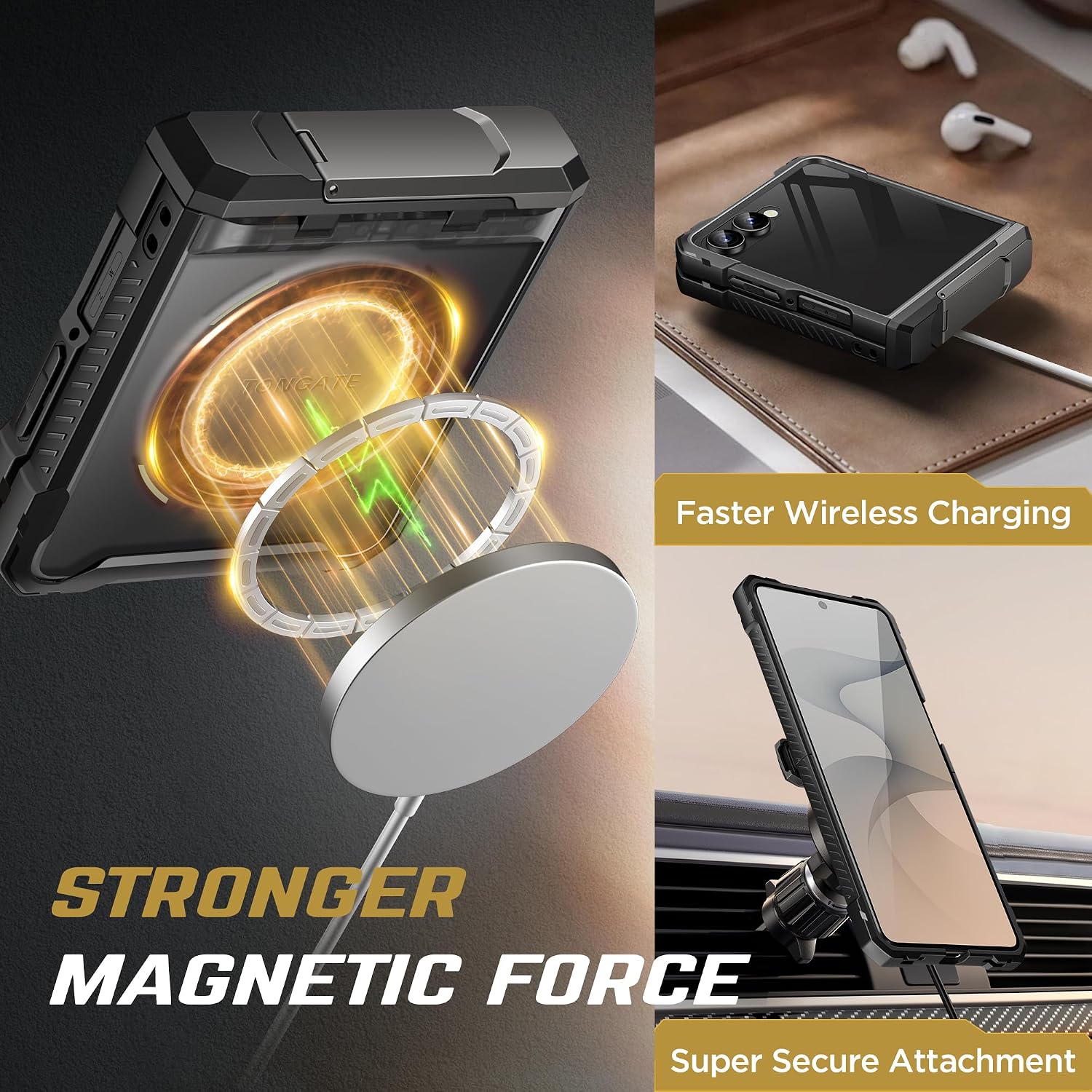 Galaxy Z Flip 8 MagSafe Case with Kickstand & Privacy Screen Protector