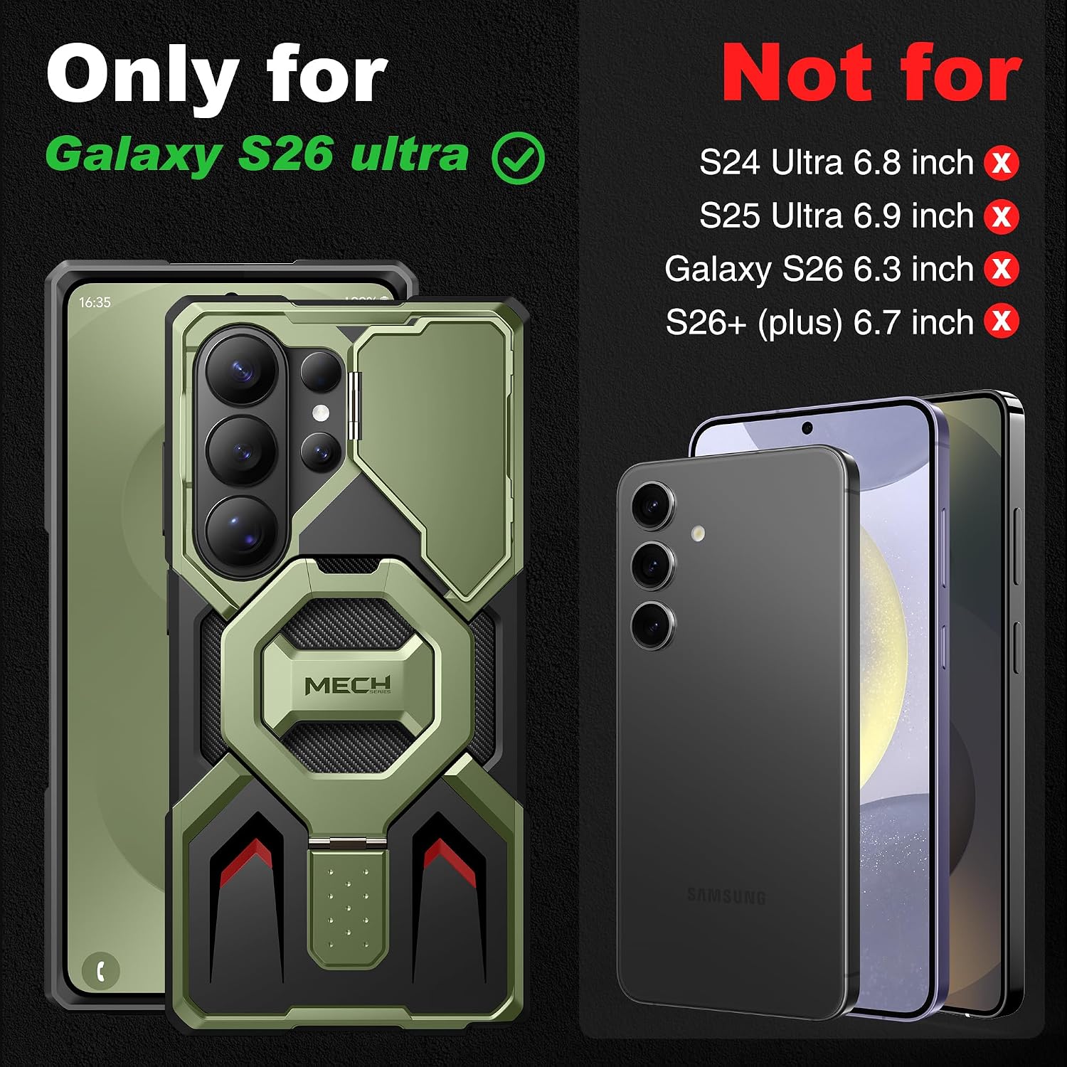 Galaxy S26 Ultra Magnetic Stand Case with Screen Protector