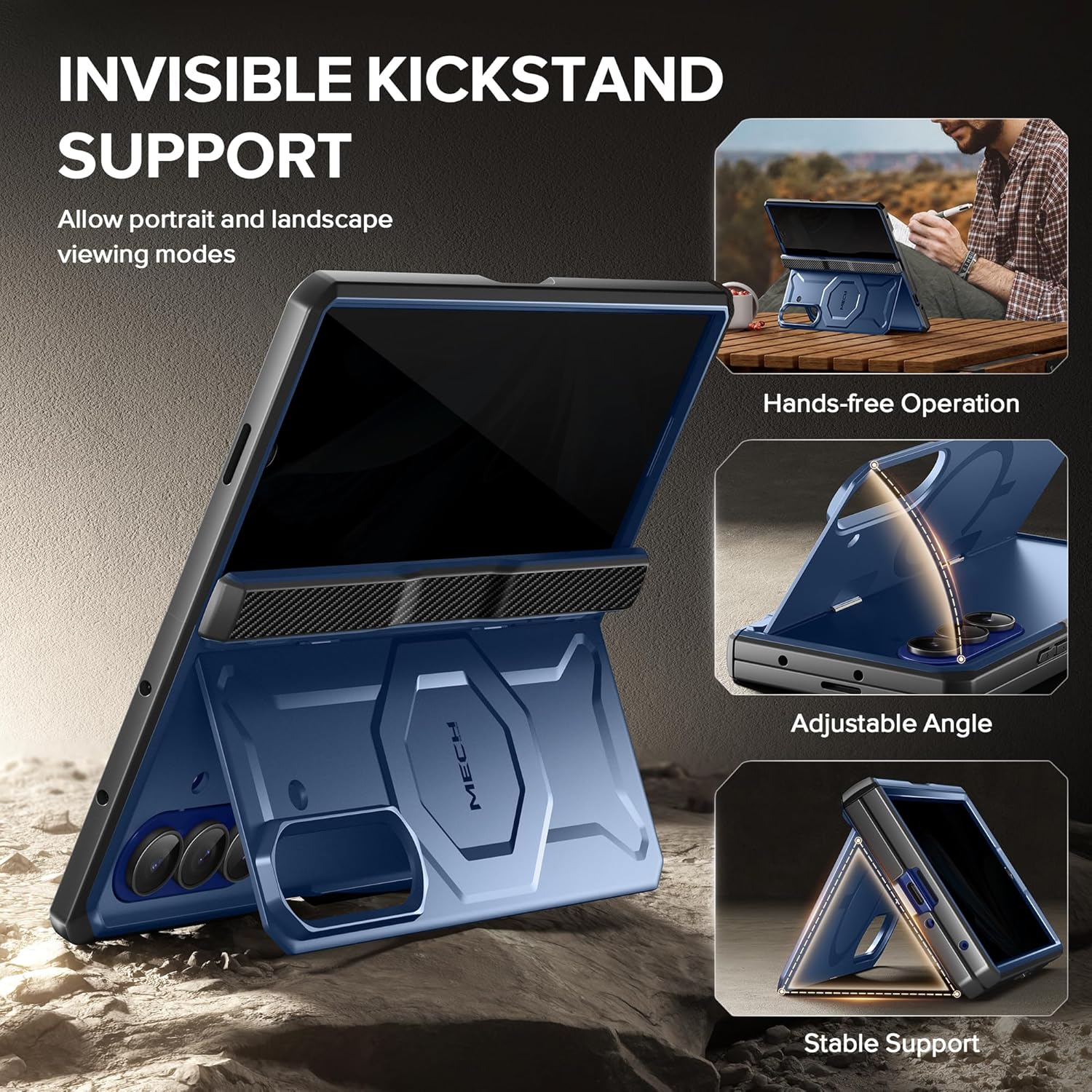 Z Fold 7 Case with Privacy Screen Protector