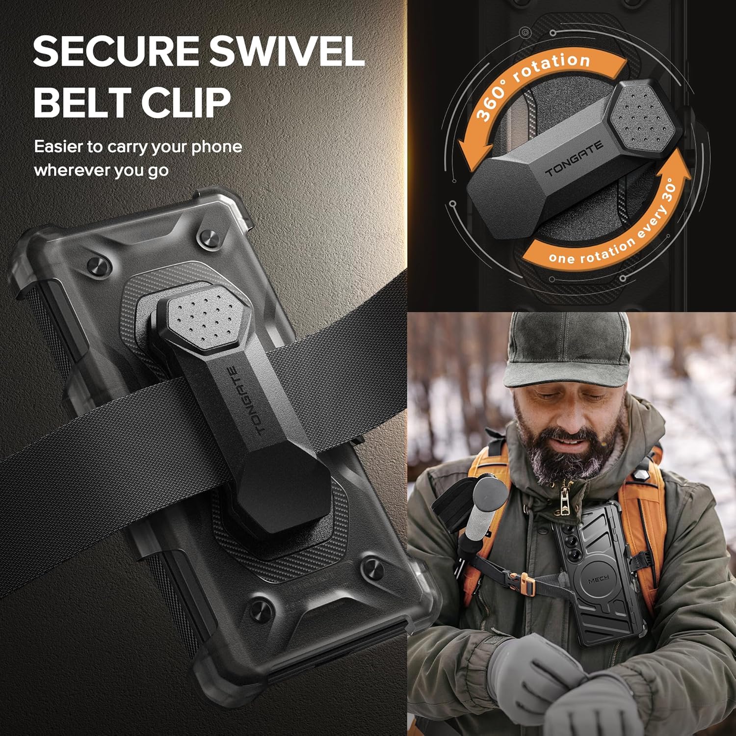 Z Fold 7 Magnetic Case with hidden kickstand and belt clip